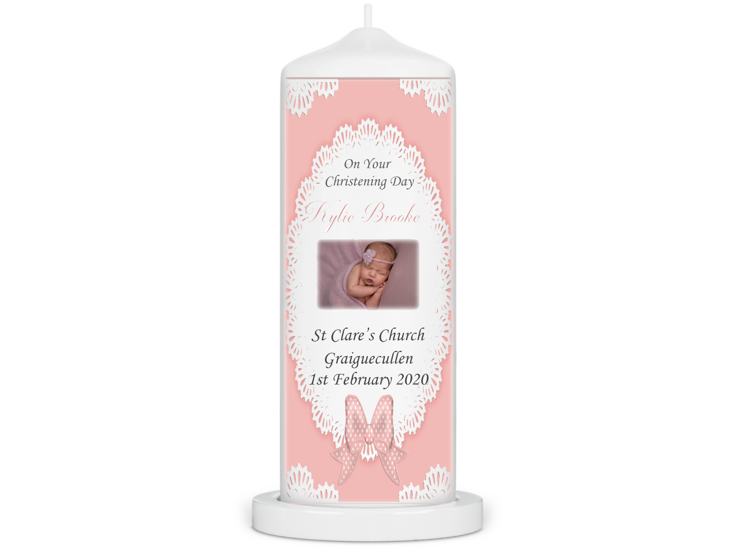 Personalised Christening candle | Personalised Baptism candle | Naming Day Candle
