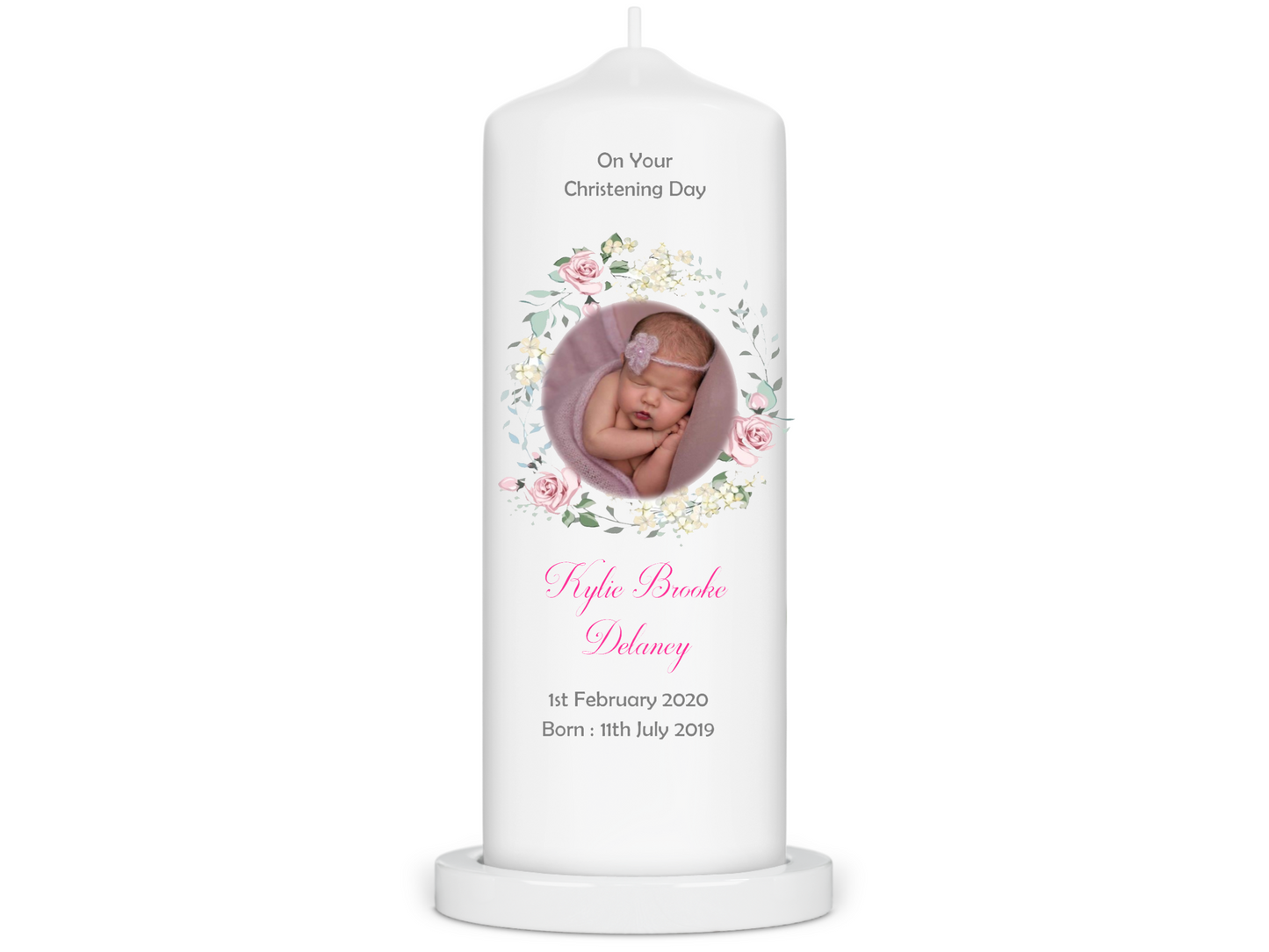 Personalised Christening candle | Personalised Baptism candle | Naming Day Candle