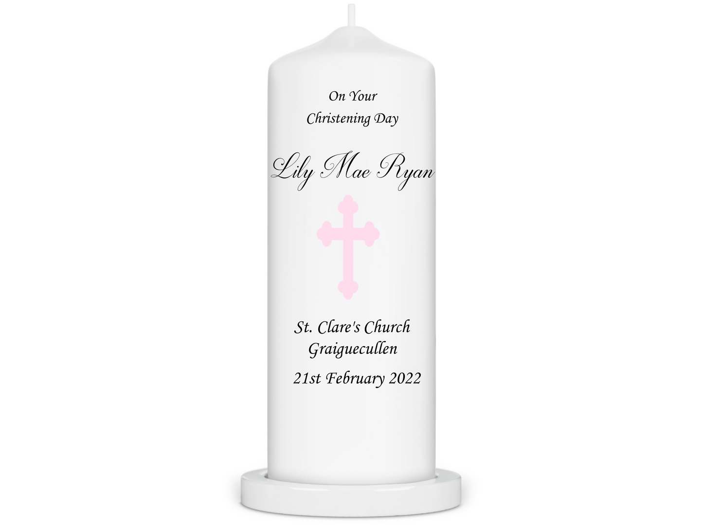 Personalised Christening candle | Personalised Baptism candle | Naming Day Candle