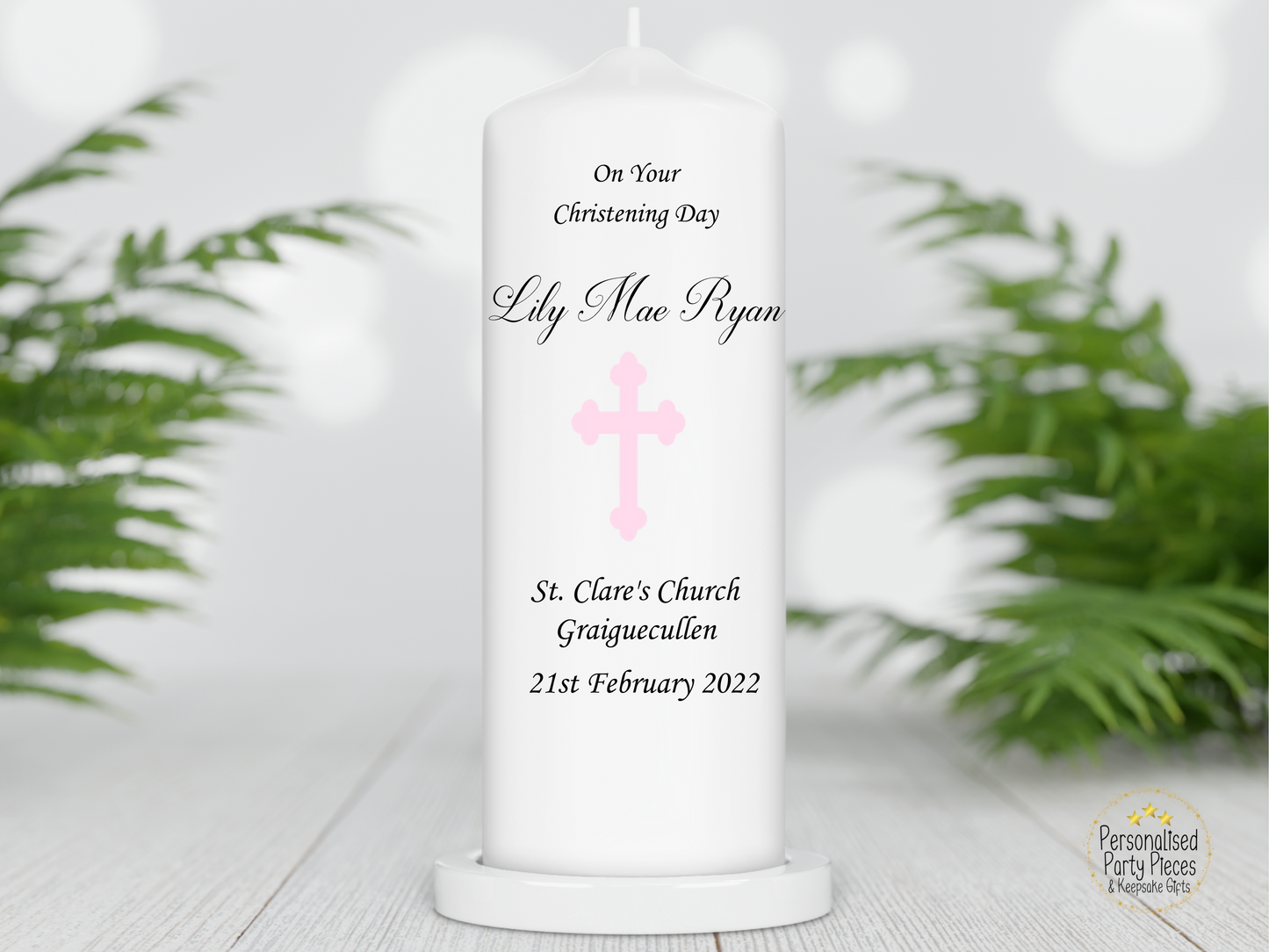 Personalised Christening candle | Personalised Baptism candle | Naming Day Candle