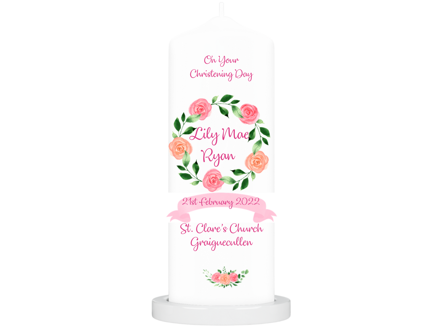 Personalised Christening candle | Personalised Baptism candle | Naming Day Candle