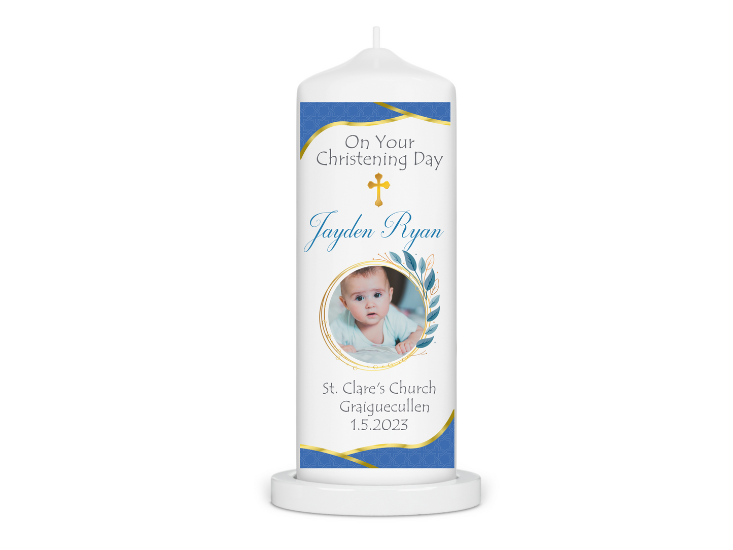 Personalised Christening candle | Personalised Baptism candle | Naming Day Candle