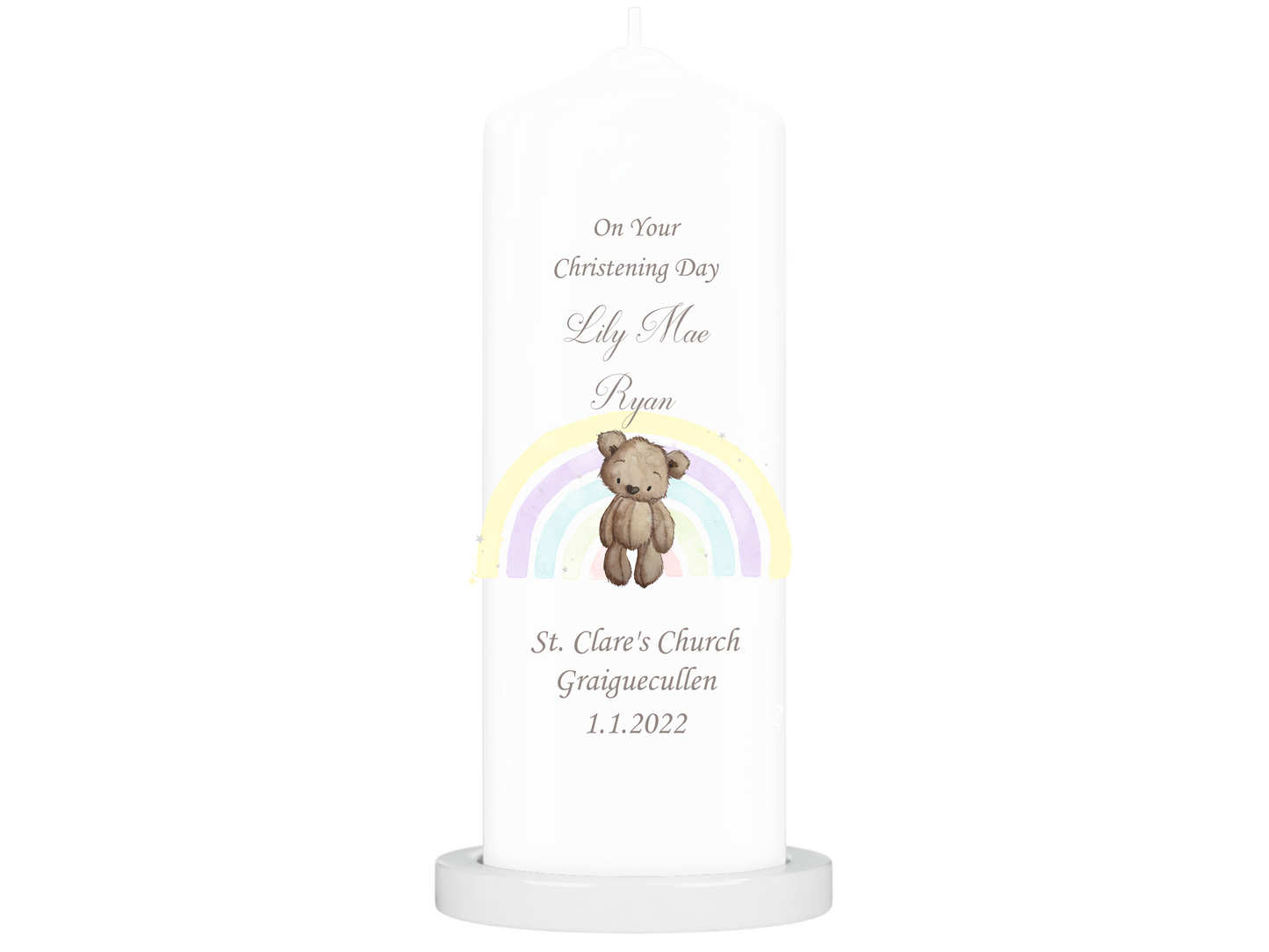 Personalised Christening candle | Personalised Baptism candle | Naming Day Candle