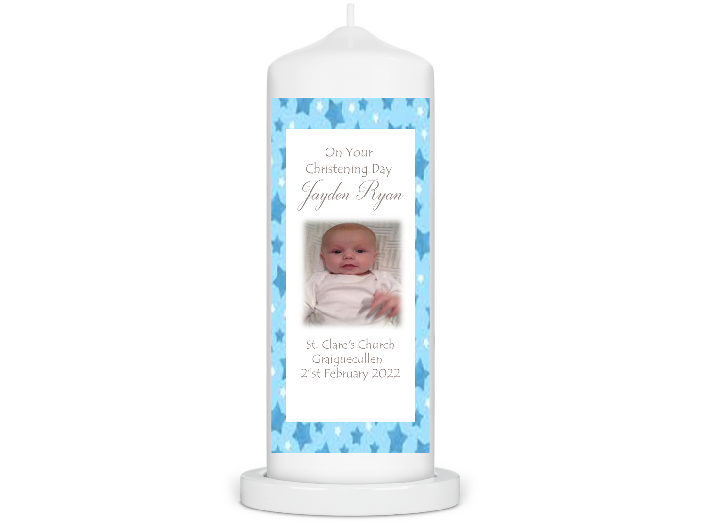 Personalised Christening candle | Personalised Baptism candle | Naming Day Candle
