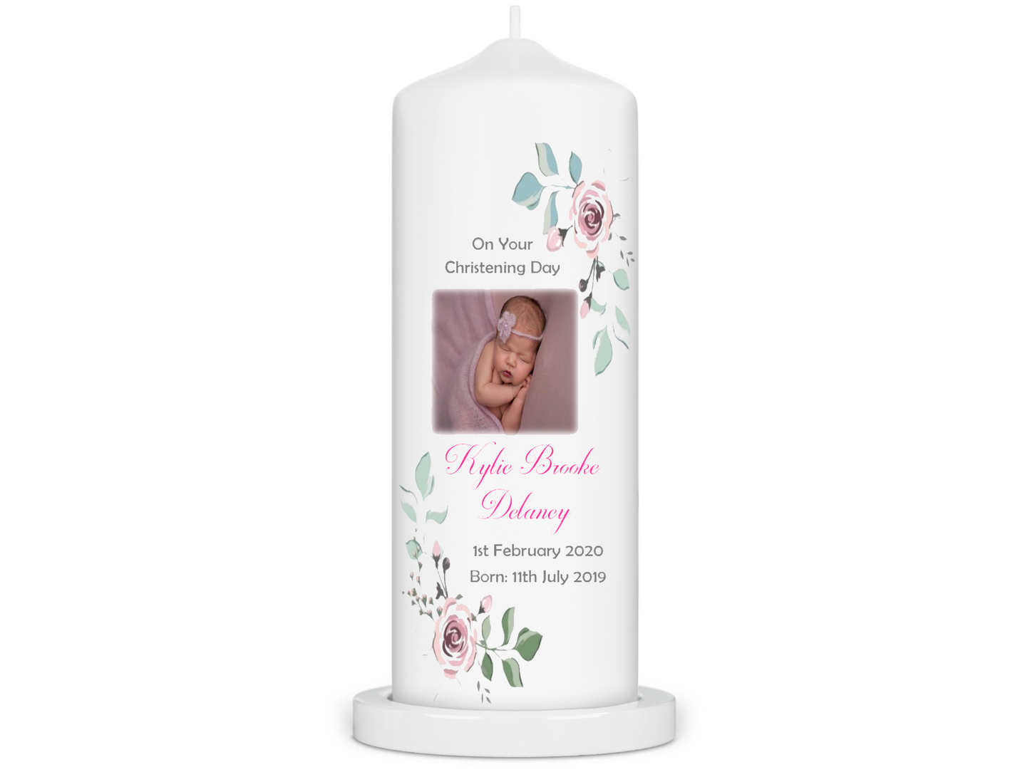 Personalised Christening candle | Personalised Baptism candle | Naming Day Candle