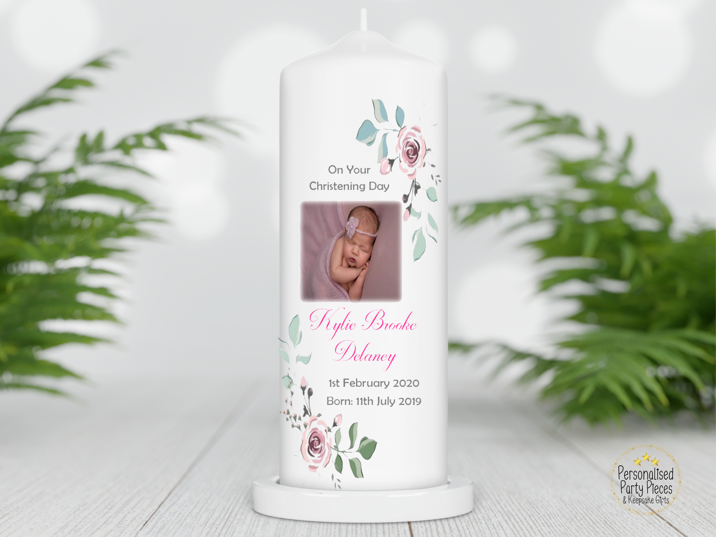 Personalised Christening candle | Personalised Baptism candle | Naming Day Candle