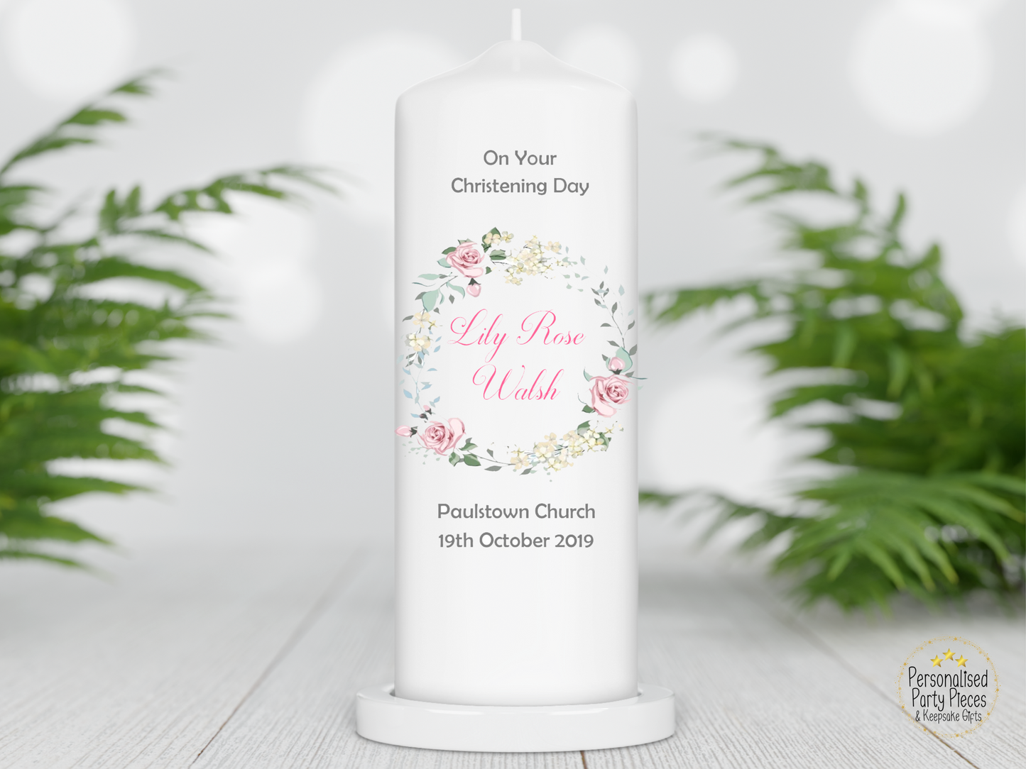 Personalised Christening candle | Personalised Baptism candle | Naming Day Candle