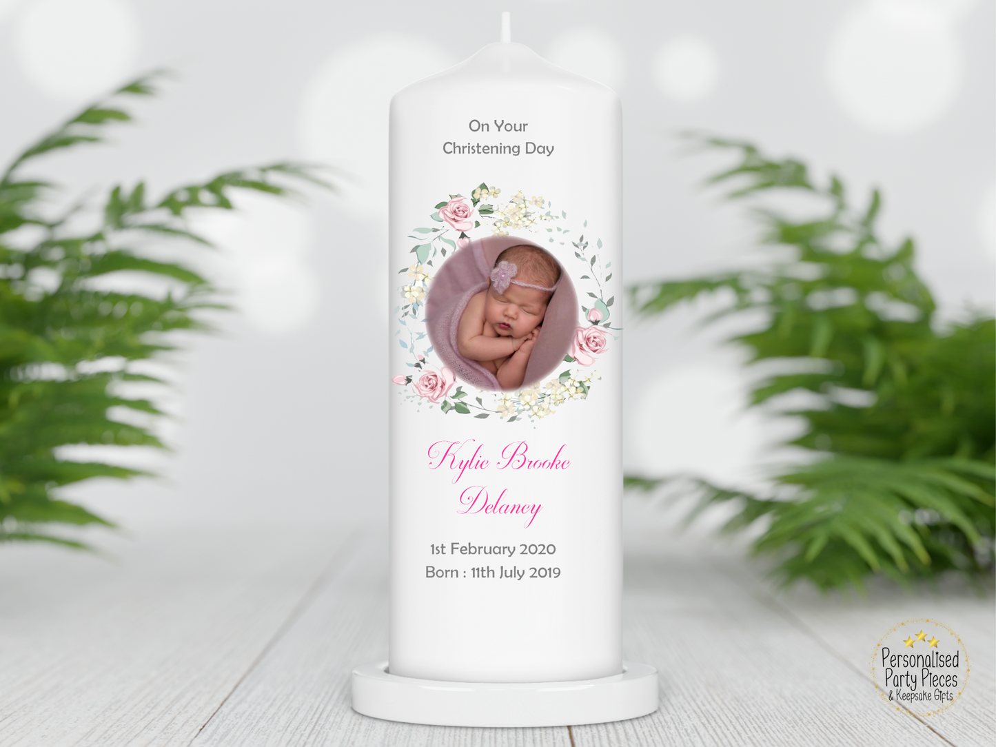 Personalised Christening candle | Personalised Baptism candle | Naming Day Candle