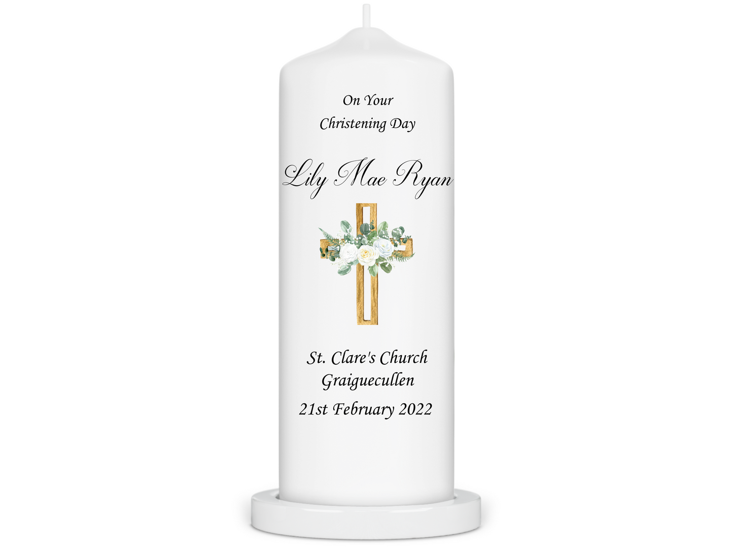 Personalised Christening candle | Personalised Baptism candle | Naming Day Candle