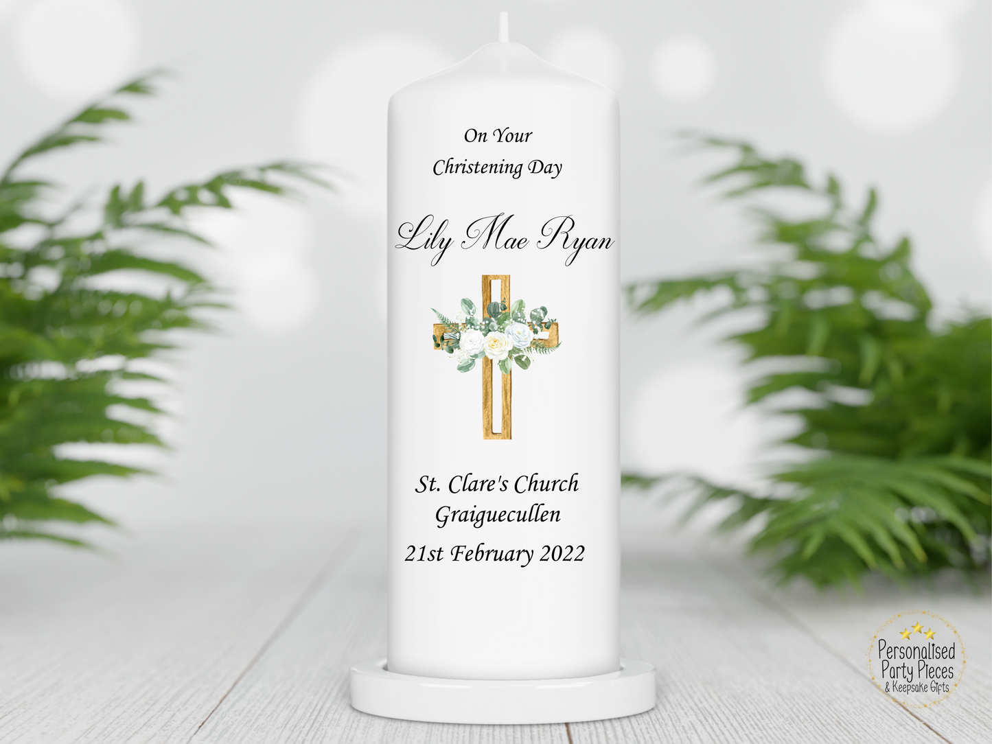 Personalised Christening candle | Personalised Baptism candle | Naming Day Candle