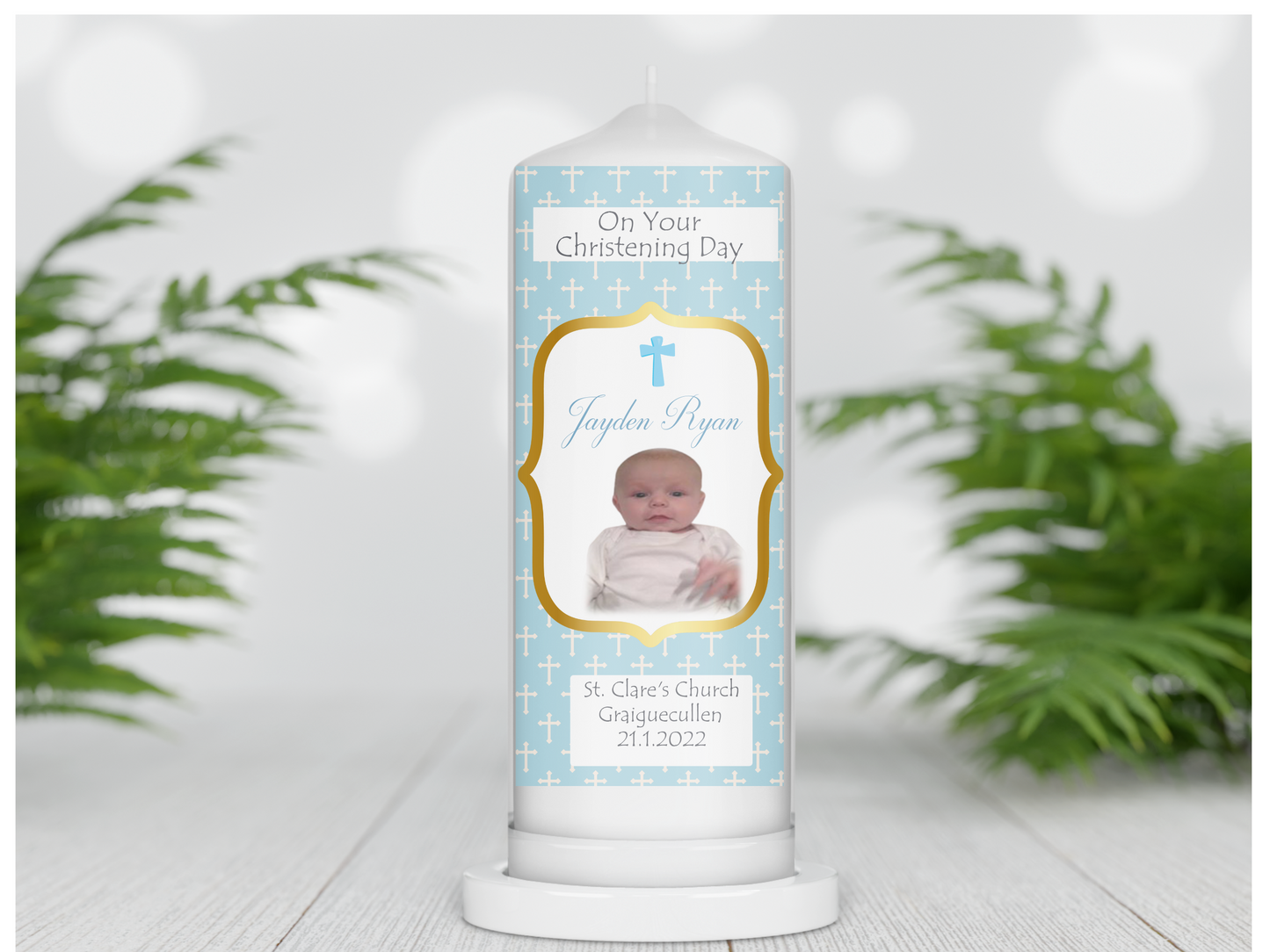 Personalised Christening candle | Personalised Baptism candle | Naming Day Candle