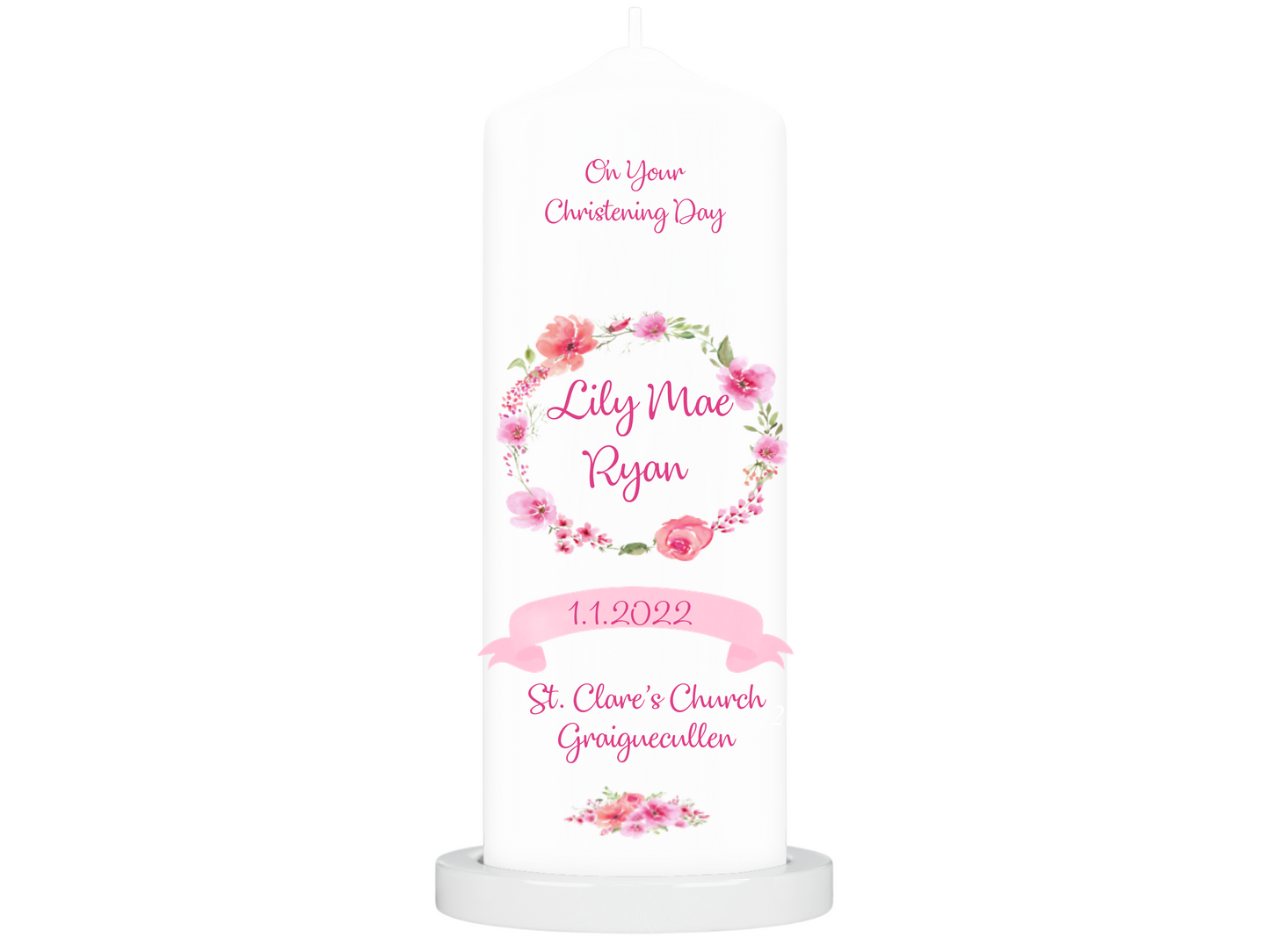 Personalised Christening candle | Personalised Baptism candle | Naming Day Candle