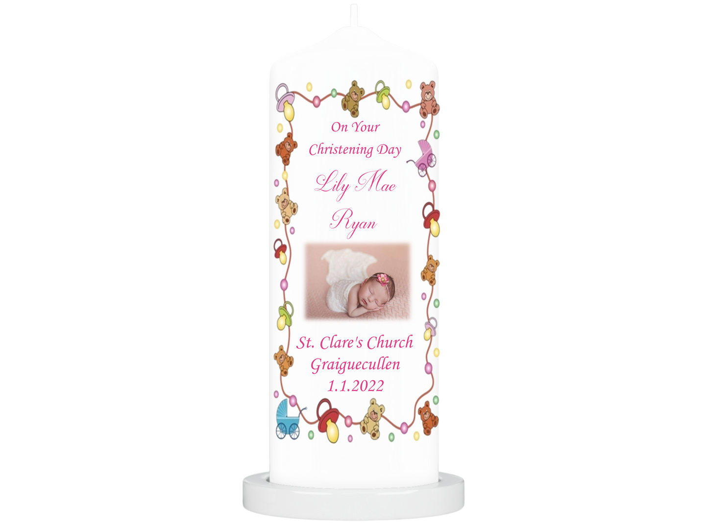 Personalised Christening candle | Personalised Baptism candle | Naming Day Candle