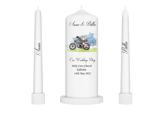 Wedding Unity Candle - motorbike themed