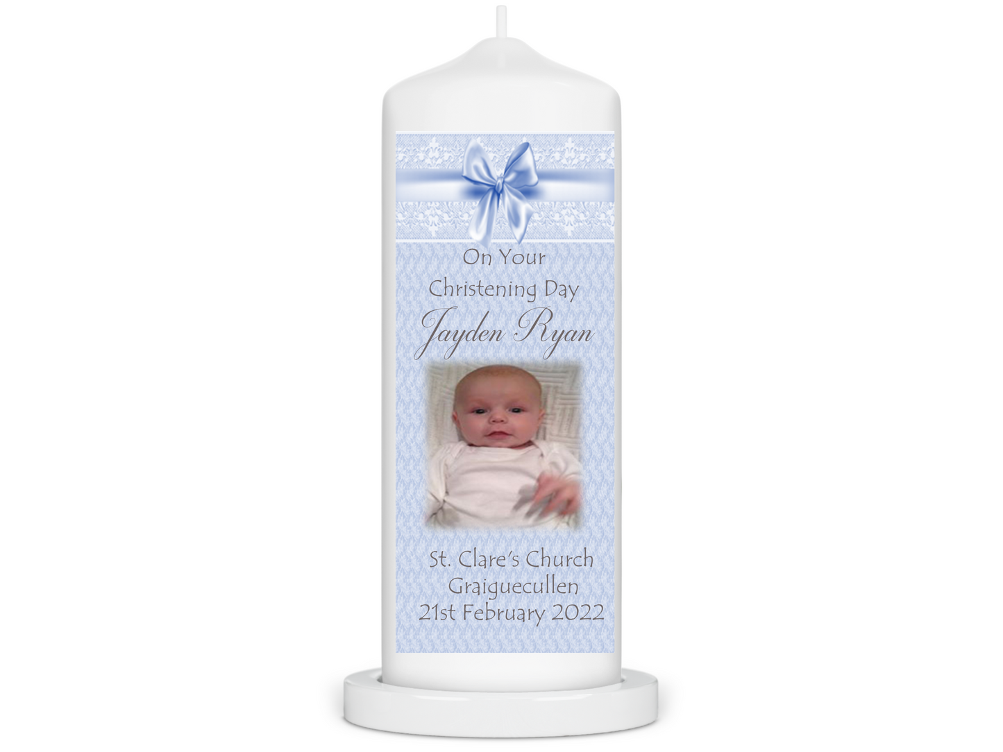 Personalised Christening candle | Personalised Baptism candle | Naming Day Candle