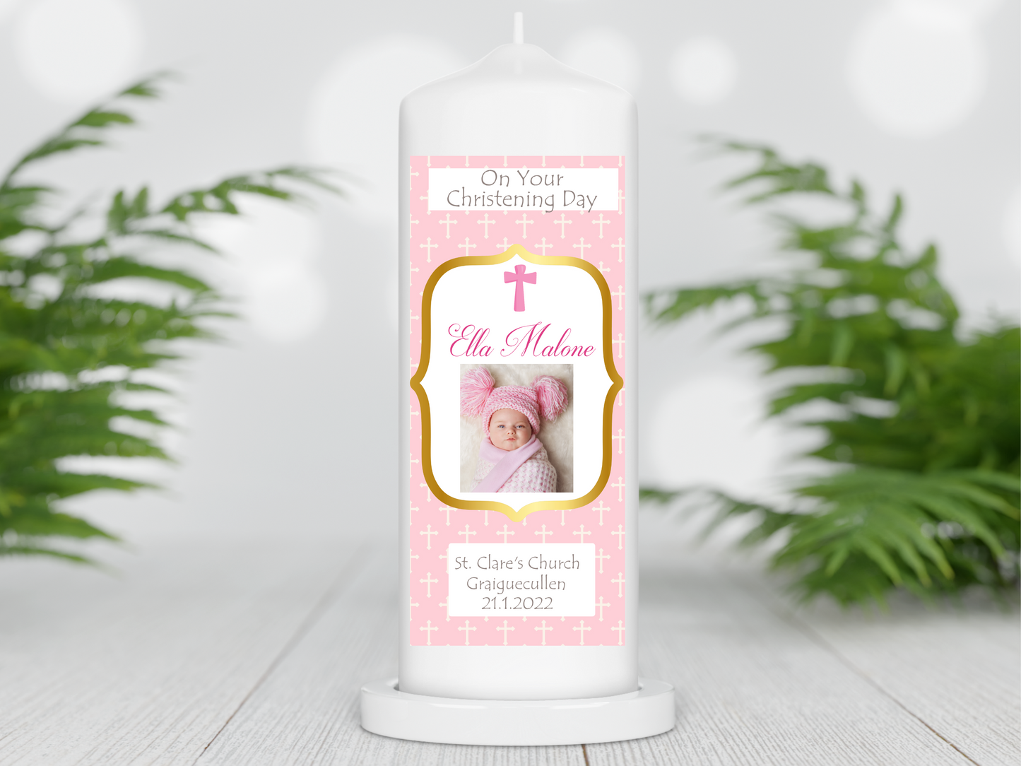 Personalised Christening candle | Personalised Baptism candle | Naming Day Candle