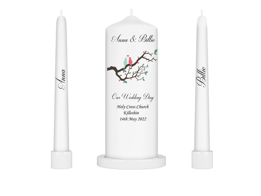 Personalised Wedding Unity Candle - Love birds