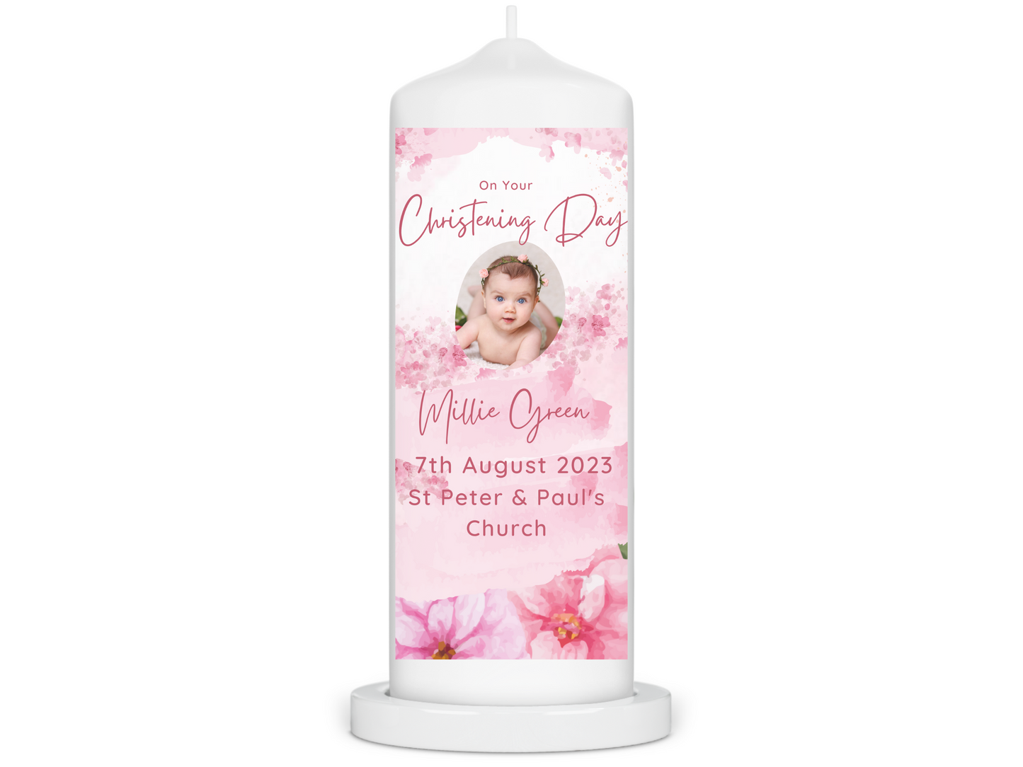 Personalised Christening candle | Personalised Baptism candle | Naming Day Candle