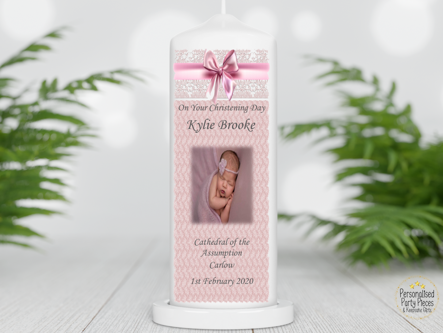 Personalised Christening candle | Personalised Baptism candle | Naming Day Candle