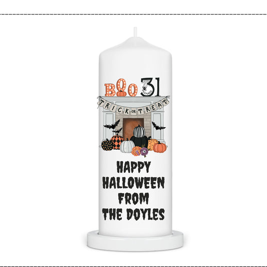 Personalised Halloween candle -Boo Themed